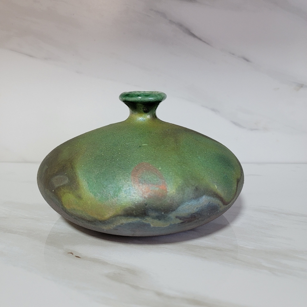 Stephen Roy Raku Studio Art Pottery Vase Signed SR